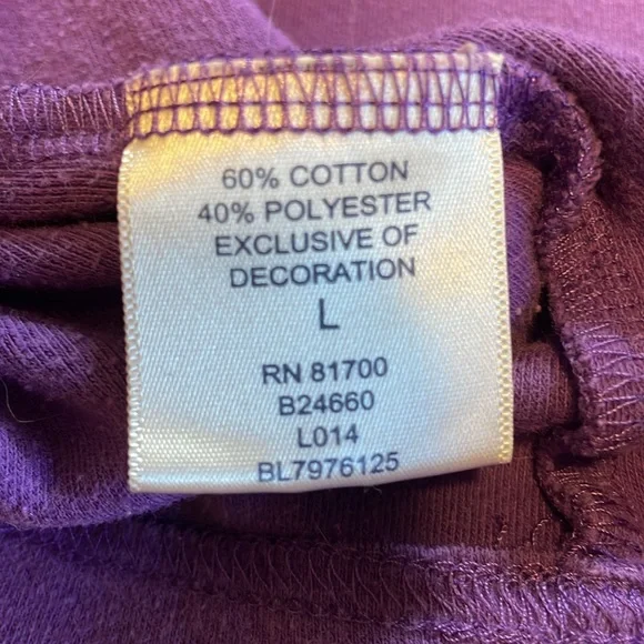 Vintage Blair Size Large Purple Women’s Half Sleeve Floral Bird Tee - Picture 7 of 7